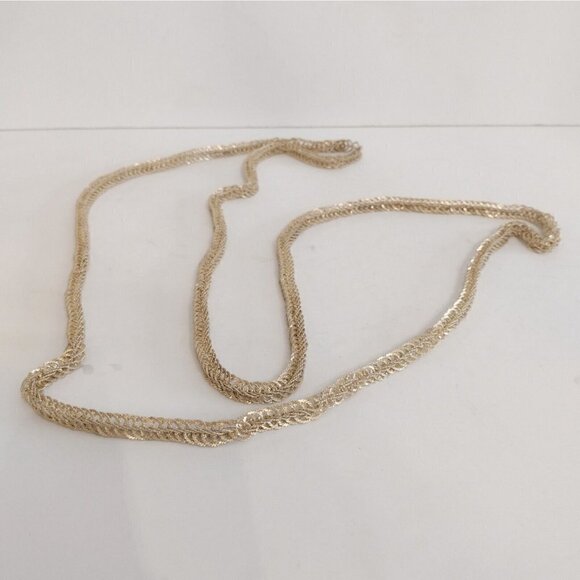 Vintage Silver Tone Circle Link Chain Rope Necklace Wrap Around 32" Womens - Picture 3 of 7